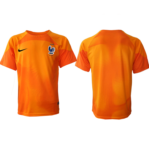 Camisa de time de futebol França Goleiro Replicas 1º Equipamento Mundo 2022 Manga Curta